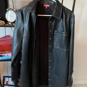 STAUD Leather dress jacket + belt